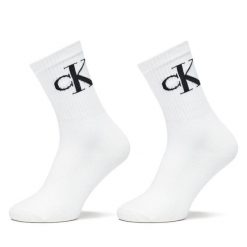 Skarpety długie Calvin Klein Jeans. Białe skarpety damskie Calvin Klein Jeans, bez wzorów, z jeansu. Za 59.99 zł.
