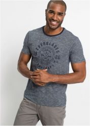 T-shirt (2 szt.) z czystej bawełny. Niebieskie t-shirty męskie bonprix, l, bez wzorów, z bawełny, bez kołnierzyka. Za 117.99 zł.