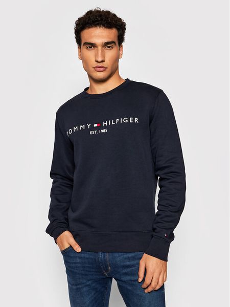 Tommy Hilfiger Bluza Logo MW0MW11596 Granatowy Regular Fit. Niebieskie bluzy męskie Tommy Hilfiger, m, bez wzorów, z bawełny, bez kaptura. Za 359.99 zł.