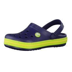 Sandały Chłopak Crocs Crocband granatowy. Niebieskie sandały chłopięce Crocs, z materiału, bez zapięcia. Za 221.00 zł.