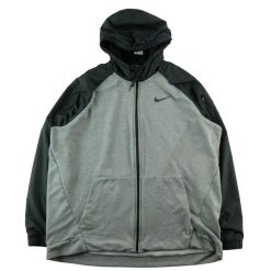 Nike kurtka wiatrówka męska Dri-Fit z zamkiem Full-Zip. Szare kurtki męskie Nike, m, bez wzorów, z materiału, do biegania, dri-fit (nike). Za 106.46 zł.