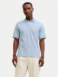 Jack & Jones Polo Blualves 12274681 Błękitny Regular Fit. Niebieskie koszulki polo męskie Jack & Jones, m, bez wzorów, z bawełny, bez ramiączek. Za 99.99 zł.