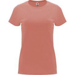 Damska Koszulka Z Krótkim Rękawem Capri. Czerwone koszulki sportowe damskie ROLY, xl, bez wzorów, bez kołnierzyka, bez ramiączek, trekkingowe. Za 31.99 zł.