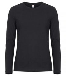 Clique Premium Fashion-T L/S Women Damska koszulka z długim rękawem. Czarne t-shirty damskie CLIQUE, l, bez wzorów, z bawełny, klasyczne, bez kołnierzyka. Za 122.47 zł.