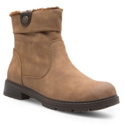 Botki Clara Barson. Brązowe botki damskie Clara Barson, bez obcasa, na płaskiej podeszwie, bez zapięcia. Za 159.99 zł.