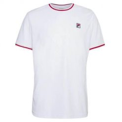 Koszulka sportowa męska Fila Marlon. Białe koszulki sportowe męskie Fila, m, bez wzorów, z bawełny, bez kołnierzyka, bez ramiączek. Za 131.99 zł.