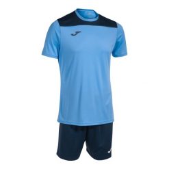 Zestaw koszulka i spodenki Joma Phoenix II. Niebieskie szorty dla chłopców Joma, bez wzorów, z materiału, sportowe. Za 115.35 zł.