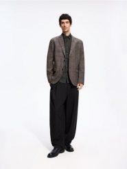 Marynarka slim fit w kratę - szary. Szare marynarki męskie Reserved, bez wzorów, z tkaniny. Za 359.99 zł.