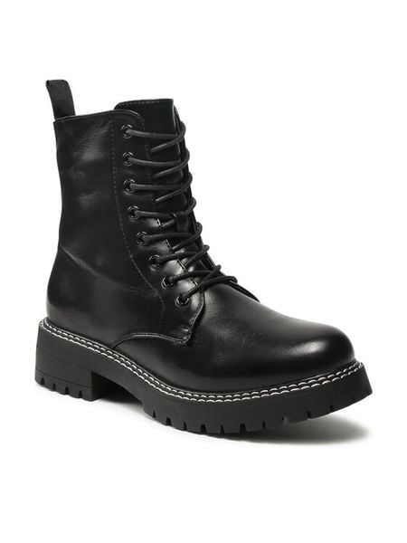 Jenny Fairy Trapery WS5218-05-B Czarny. Czarne śniegowce i trapery damskie Jenny Fairy, ze skóry. Za 95.99 zł.