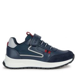 Sneakersy Geox. Niebieskie półbuty chłopięce Geox, bez wzorów, bez zapięcia. Za 189.99 zł.