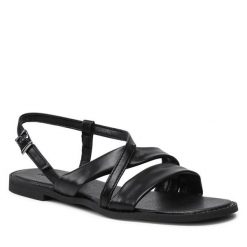 Sandały Jenny Fairy. Czarne sandały damskie Jenny Fairy, bez wzorów, bez obcasa, na płaskiej podeszwie, bez zapięcia. Za 89.99 zł.