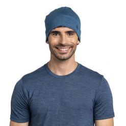 Czapka BUFF MERINO LIGHTWEIGHT BEANIE MULTISTRIPES TEMPEST. Niebieskie czapki i kapelusze męskie Buff, bez wzorów, z materiału. Za 123.99 zł.