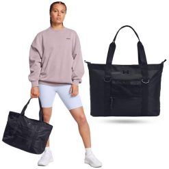 Torba sportowa na ramię damska Under Armour UA Studio 22 litry. Czarne torby na ramię damskie Under Armour, bez wzorów, sportowe, bez dodatków. Za 229.99 zł.