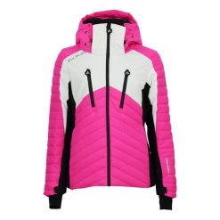 Damska kurtka wodoodporna Peak Mountain Archarme. Czerwone kurtki snowboardowe damskie Peak Mountain, bez wzorów, bez kaptura, narciarskie. Za 992.95 zł.