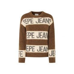 Sweter damski Pepe Jeans Helmi. Białe swetry damskie Pepe Jeans, na zimę, bez wzorów, z jeansu, bez kołnierzyka, bez ramiączek, bez kaptura. W wyprzedaży za 424.95 zł.