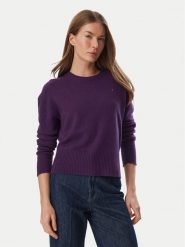Tommy Hilfiger Sweter WW0WW51432 Fioletowy Regular Fit. Fioletowe swetry damskie Tommy Hilfiger, xl, bez wzorów, z wełny, bez kołnierzyka, bez ramiączek, bez kaptura. Za 649.99 zł.