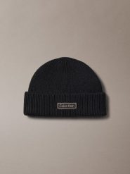 Calvin Klein Jeans wełniana czapka z zawartością kaszmiru Mężczyźni Wełna czarny, ONE SIZE. Czarne czapki i kapelusze męskie Calvin Klein Jeans, bez wzorów, z jeansu, eleganckie. Za 119.95 zł.