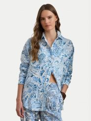 LAUREN RALPH LAUREN Koszula 200P08926001 Niebieski jasny Relaxed Fit. Niebieskie bluzki damskie Lauren Ralph Lauren, s, bez wzorów, ze lnu, bez kołnierzyka, bez ramiączek. Za 989.99 zł.