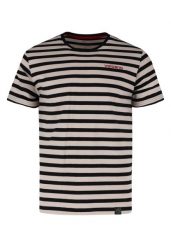 T-shirt w paski T-AIR. Brązowe t-shirty męskie Volcano, l, bez wzorów, z bawełny, bez kołnierzyka. Za 69.99 zł.