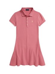 Polo Ralph Lauren Sukienka codzienna 313934962503 Różowy Regular Fit. Czerwone sukienki dla dziewczynek Polo Ralph Lauren, bez wzorów, z bawełny, bez ramiączek. Za 489.99 zł.