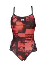 Strój kąpielowy damski jednoczęściowy sportowy na basen Arena Printed. Brązowe kostiumy jednoczęściowe damskie Arena, s, bez wzorów, z materiału, eleganckie, na fitness i siłownię. Za 71.98 zł.