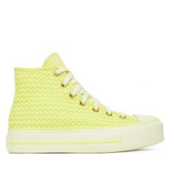Trampki Converse. Żółte trampki i tenisówki damskie Converse, bez wzorów, retro, bez zapięcia. Za 289.99 zł.
