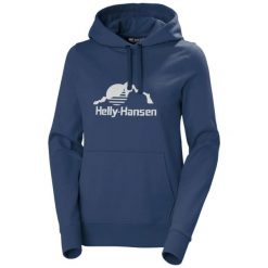 Bluza damska z kapturem Helly Hansen Nord Graphic. Niebieskie bluzy damskie Helly Hansen, xs, bez wzorów, z bawełny, z kapturem. Za 385.00 zł.