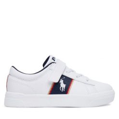 Sneakersy Polo Ralph Lauren. Białe trampki i tenisówki chłopięce Polo Ralph Lauren, bez wzorów, bez zapięcia. Za 389.99 zł.