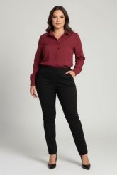 Eleganckie czarne spodnie Jeangaliny02 o kroju regular PLUS SIZE XXL OVERSIZE JESIEŃ. Czarne spódnice damskie Moda Size Plus Iwanek, na jesień, plus size, bez wzorów, z bawełny, eleganckie, plus size, oversize. Za 199.90 zł.