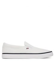 Tommy Hilfiger Tenisówki Th Hi Vulc Core Low Ii Slipon FM0FM05514 Biały. Białe trampki męskie Tommy Hilfiger, bez wzorów, z materiału, bez zapięcia. Za 239.99 zł.