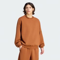 Bluza Soft Lux. Brązowe bluzy męskie Adidas, xl, bez wzorów, z dzianiny, bez kaptura. Za 299.00 zł.