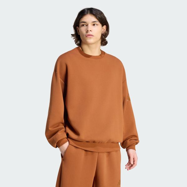 Bluza Soft Lux. Brązowe bluzy męskie Adidas, xl, bez wzorów, z dzianiny, bez kaptura. Za 299.00 zł.