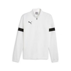 Bluza treningowa z zamkiem błyskawicznym 1/4 Puma Rise. Białe bluzy męskie Puma, bez wzorów, bez kołnierzyka, bez ramiączek, do piłki nożnej. Za 213.50 zł.