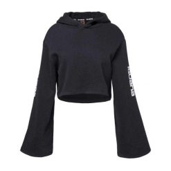 Bluza Damska Pirumo Flared Crop Z Kapturem. Czarne bluzy damskie IGUANA, m, bez wzorów, z bawełny, z kapturem, na fitness i siłownię. Za 277.17 zł.