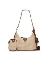 Steve Madden Torebka Bvital-W SM13000840 Beżowy. Brązowe torebki do ręki damskie Steve Madden, bez wzorów, z materiału, bez dodatków. Za 249.99 zł.