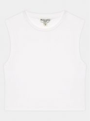 Brave Soul Bluzka LV-627LILY Biały Slim Fit. Białe bluzki damskie Brave Soul, l, bez wzorów, z bawełny, bez kołnierzyka, bez ramiączek. Za 69.99 zł.