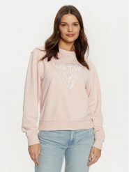 Guess Bluza W5RQ09 K8802 Różowy Regular Fit. Czerwone bluzy damskie Guess, xl, z aplikacjami, z syntetyku, bez kaptura. Za 209.99 zł.