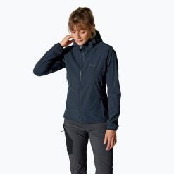 Kurtka softshell damska Rab Borealis Hoody. Szare kurtki damskie RAB, bez wzorów, z softshellu, bez kaptura, trekkingowe. Za 459.99 zł.
