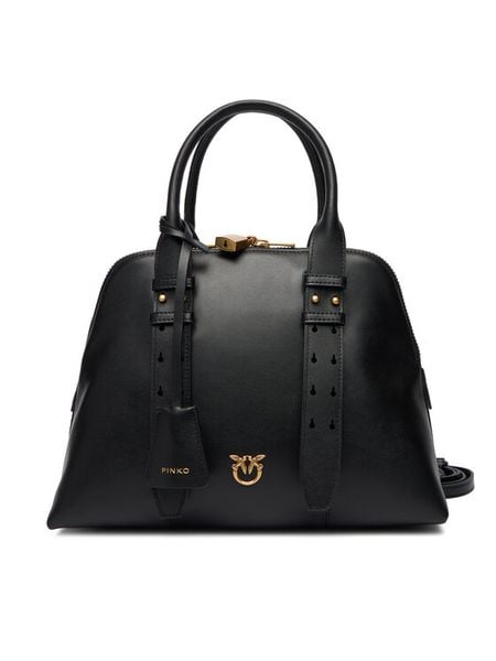 PINKO Torebka Bowling Bag Medium AI 25-26 PLTT 105906 A0QO Czarny. Czarne torebki do ręki damskie Pinko, bez wzorów, ze skóry, bez dodatków. Za 2,099.00 zł.