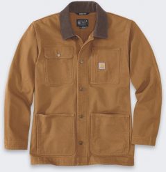 Kurtka Carhartt Iconi C01 Duck Chore C Brown. Brązowe kurtki męskie Carhartt, m, bez wzorów, bez kaptura. Za 469.82 zł.