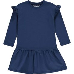 Sukienka dresowa w kolorze granatowym. Niebieskie sukienki niemowlęce Lamino, bez wzorów, z dresówki, bez ramiączek. W wyprzedaży za 45.95 zł.