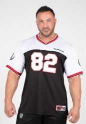 Trenton Koszulka piłkarska - Czarny/Biały. Białe koszulki sportowe męskie GORILLA WEAR, l, bez wzorów, z jersey, bez kołnierzyka, bez ramiączek, na fitness i siłownię. Za 215.00 zł.