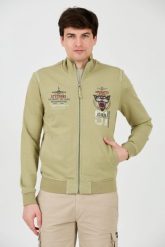 AERONAUTICA MILITARE Zielona bluza Embroidered 51st. Zielone bluzy męskie Aeronautica Militare, m, bez wzorów, bez kaptura. W wyprzedaży za 589.99 zł.