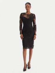 Rinascimento Sukienka koktajlowa CFC0126401003 Czarny Slim Fit. Czarne sukienki damskie Rinascimento, l, bez wzorów, z syntetyku, wizytowe, bez kołnierzyka, bez ramiączek. Za 769.99 zł.