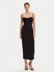 Bardot Sukienka wieczorowa 58535DB Czarny Regular Fit. Czarne sukienki damskie Bardot, bez wzorów, z syntetyku, wizytowe, bez kołnierzyka, bez ramiączek. Za 319.99 zł.