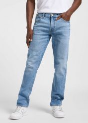 MESKIE SPODNIE LEE DAREN HORIZON BLUE 112367189. Niebieskie spodnie materiałowe męskie Lee, l, bez wzorów, z jeansu. Za 219.99 zł.