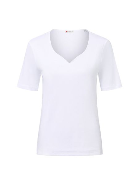 Street One Koszulka damska Kobiety Bawełna biały jednolity, 40. Białe t-shirty damskie Street One, bez wzorów, z bawełny, street, bez kołnierzyka. Za 129.95 zł.