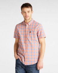 MĘSKA KOSZULA LEE LEE BUTTON DOWN SS PAPRIKA L886DGNI 112123619. Koszule męskie Lee, l, bez wzorów, bez kołnierzyka, bez ramiączek. Za 129.99 zł.