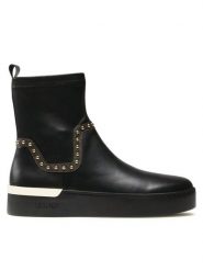 Liu Jo Botki Silvia 88 BF3051 EX212 Czarny. Czarne botki damskie Liu Jo, ze skóry, bez obcasa, na płaskiej podeszwie, bez zapięcia. Za 789.99 zł.