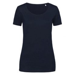 Koszulka Damska Finest Cotton T-shirt. Niebieskie t-shirty damskie Stedman, bez wzorów, casualowe, bez kołnierzyka. Za 34.99 zł.
